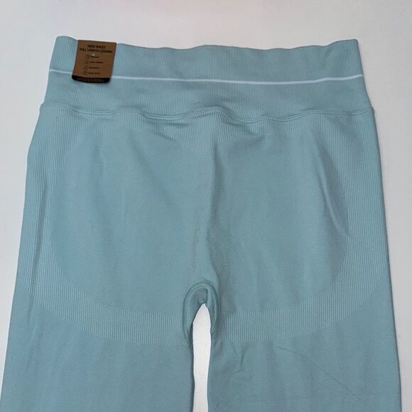 🔥PINK Victoria's Secret Blue High-Waisted full length Leggings Sz XL New - Picture 4 of 7